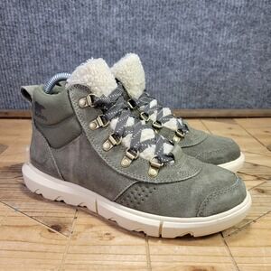 Sorel Explorer Next Hiker Womens 6.5 Waterproof Boots Stone Green Trail Outdoor
